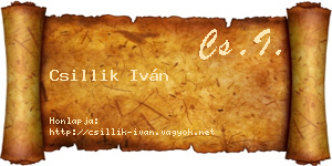 Csillik Iván névjegykártya